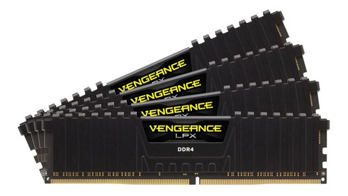 Memoria Ram Vengeance Lpx Gamer Color Negro 128gb 4 Corsair Cmk128gx4m4e3200c16