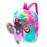 Mochila Nena Escolar C/ Cepillo De Pelo Unicornio Regalo