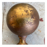 Esfera Pinha Bronze Usada Corrimão Bengala Cama Bola Antiga