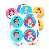 Stickers Princesas Disney Pack 48 Unidades Cumpleaños 