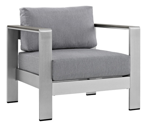 Juego De Sofa Modular De Aluminio Modway, De Color Plata Y B