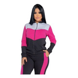 Conjunto Moletom Feminino Frio Inverno Malha Crepe Barato