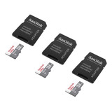 3 Sandisk Ultra Micro Sd Uhs-i 32gb Para Smartphone Ou Table