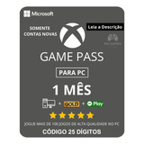 Xbox Game Pass Pc 1 Mês - Código 25 Dígitos Contas Novas