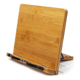 Soporte En Bambu  Para Libros-partituras-recetarios-tablets