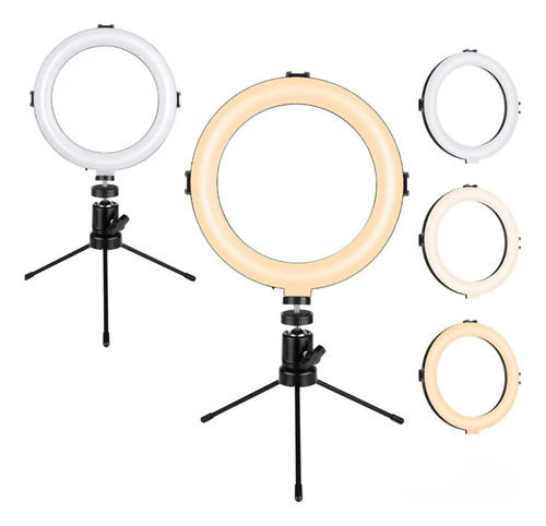 Ring Light Led Mesa Iluminador Blog Tripé 8 Polegadas 20cm