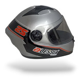 Casco Cerrado Moto Negro Gris Alessia Economico Motoneta