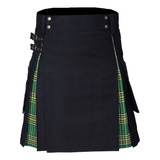 Falda Plisada Escocesa Negra - Colores A Cuadros En Contrast
