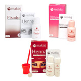 Kit Sobrancelha Henna Makiaj Completo Gel Removedor Fixador Cor Ruivo