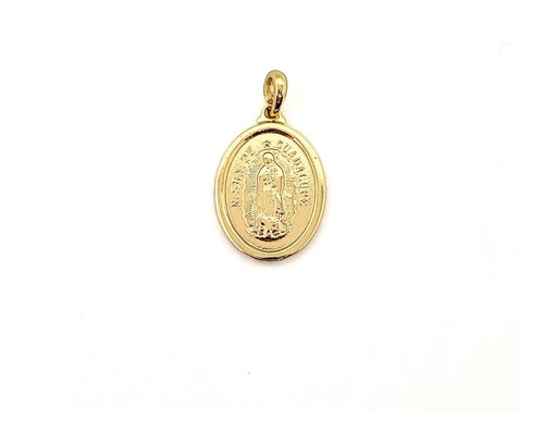 Colgante Medalla Virgen De Guadalupe 17mm Enchapado Oro 18k