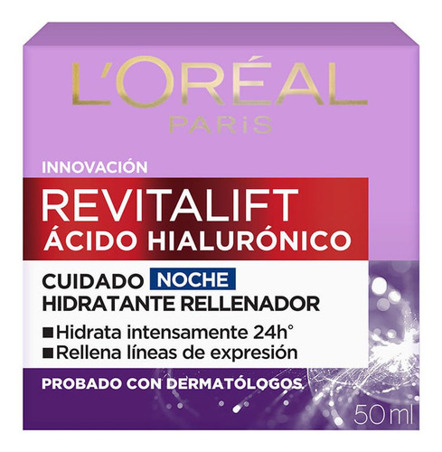 Crema Noche L'oréal Revitalift Acido Hialulronico X 50 Ml