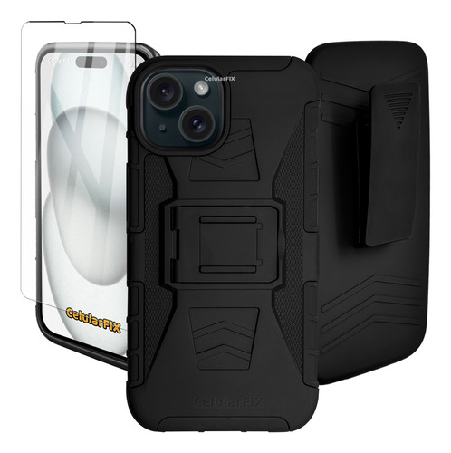 Funda Protector Para Apple iPhone 15 Uso Rudo Con Clip