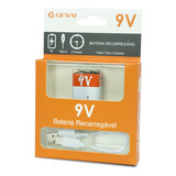 Bateria Recarregável 9v 650mah Tipo C 1.5v 5v Gn-375 Flex