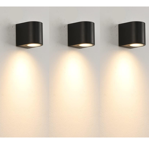 Pack 2 Aplique Foco Pared Led 3w Luz Calida Deco Moderna 