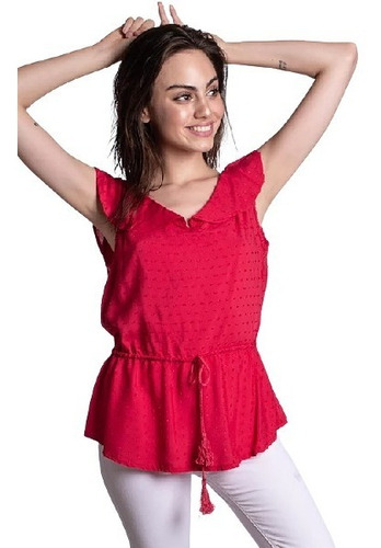 Blusa Super Delicada Cinto Mujer Verano 