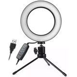 Iluminador De Led C/ Tripe Ring Light Usb 16cm 3500k A 5500k