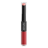 L'oréal Paris Lipstick Infallible 24hr X3 Dos Pasos Acabado Brillo Color 501 Timeless Red