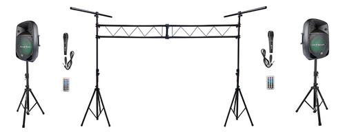 2 Bafles Amplificados De 15  Mas 1 Soporte Para Luces