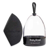 Esponja Para Maquiagem Ruby Rose Chanfrada Midnight C/ Case