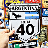 Cartel Chapa Ruta 40 Estilo Vintage Retro Apto Exterior