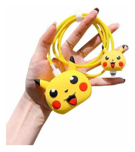 Protectores Cargador Y Cable Para iPhone Tipo C Pikachú