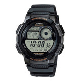 Reloj Casio Ae-1000w-1av Digital, Mundial, Cronómetro Color De La Correa Negro Color Del Bisel Gris Color Del Fondo Negro