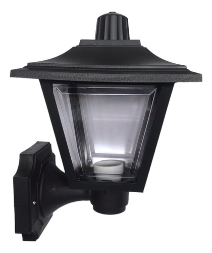 Farol Rosca E27 Exterior Plástico Vidrio 4 Caras