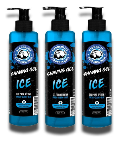 3 Gel Shaving Afeitar Ice Blue 500 Ml