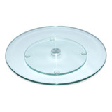 Centro De Mesa Giratório Decorativo Vidro Transparente 60cm