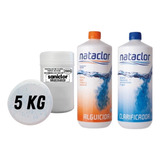 Combo Pastillas Cloro 5k + Alguicida + Clarificador Nataclor