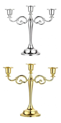 2pcs 3 Brazos Candelabros De Aleación De Zinc Soporte De