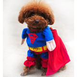 Disfraz Mascota Perro Gato Super Man Cosplay Halloween 