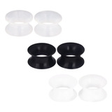 6 Pzs Expansor De Túnel Negro Blanco Suave Silicona Piercing