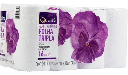 Papel Higiênico Folha Tripla Qualitá 20m Com 16 Unidades