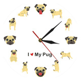 Reloj De Pared Con Diseño De Perro Silencioso, Redondo,