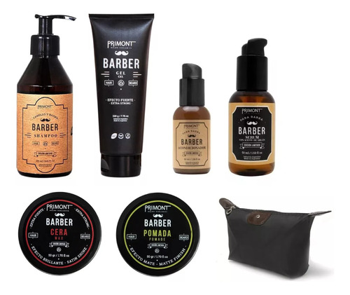 Kit Para Barba De Lujo Primont Barber + Bolsito De Regalo  