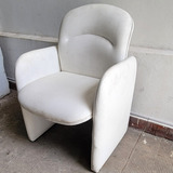 Sillon 1 Cuerpo Cuerina Blanca Apoyabrazos 66x57x87 Reforzad