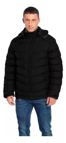 Campera Puffer Hombre Inflable Capucha Desmontable Liviana