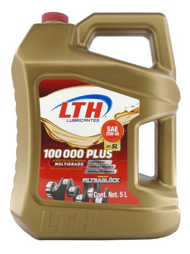 Lubricante Multrigrado Lth Alto Kilometraje 100,00 Plus - 25w-50 Sl 5l