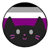 Pin Broche Metalico Gato Kawaii Orgullo Asexual Lgbt+