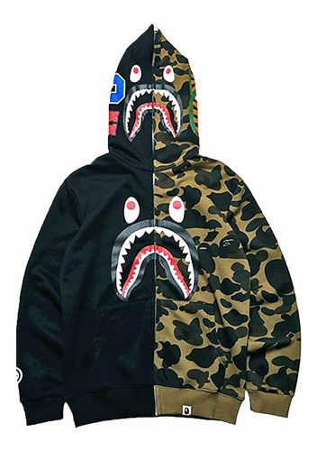 Sudadera Bape Shark Capucha Hecha En Poliéster 3 Colores