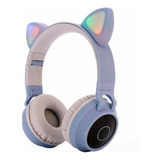 Audífonos Diadema Bluetooth Fm Micro Orejas De Gato Y Luces