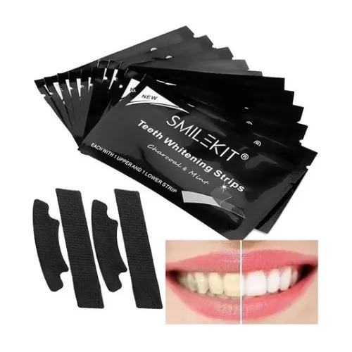 Smilekit Carbon Tira De Gel Blanqueador Dental  14 Unidades