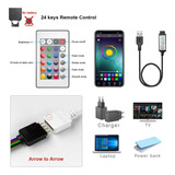 Cinta Luz Led Con Bluetooth Usb Rgb 5050 Smd Autoaderible 5m