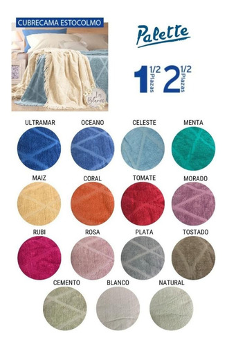 Cubrecama 2 1/2 Plazas Verano Palette Estocolmo Colcha Cover