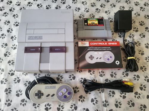 Super Nintendo Fat Completo + Super Mario World & All Stars