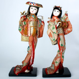 Antiguas Muñecas Japonesas Figura Geisha  2 Piezas