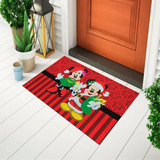 Tapete Para Porta Capacho Natal Mickey & Minnie 80x50 Kt37