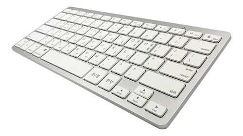 Teclado Prata Mini Coreano 78 Teclas Sem Fio Bluetooth Para