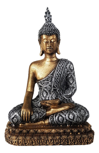 Buda Tibetano Tailandes Sidarta Hindu Estatueta Resina 33cm